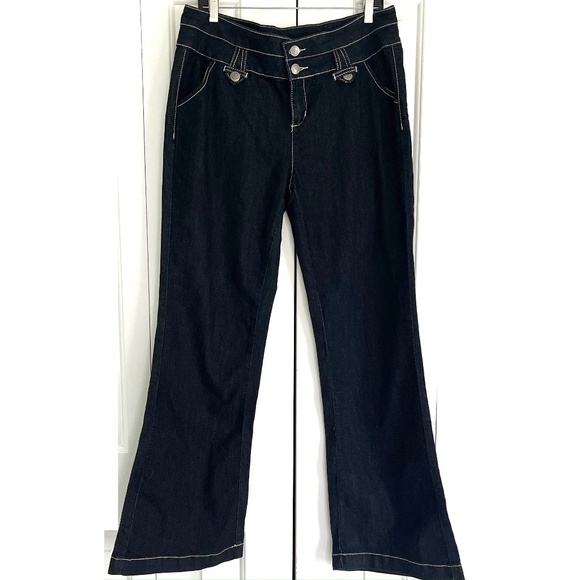 Earl Jeans Sailor Style Dark Denim Jeans Size 14 - Picture 3 of 6